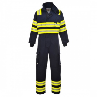 Portwest FR98 - Wildland Fire Coverall  Shell Fabric : Bizflame Plus: 99% Cotton, 1% Carbon Fibre 280g